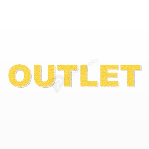 OUTLET scritta in polistirolo - Arial - Giallo - Senza base