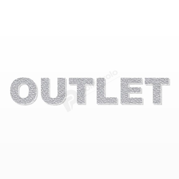 OUTLET scritta in polistirolo - Arial - Argento - Senza base