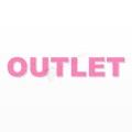 OUTLET scritta in polistirolo - Arial - Rosa - Senza base