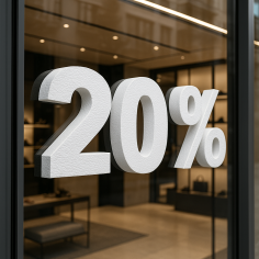 Scritta 20% Polistirolo Personalizzabile per Promozioni