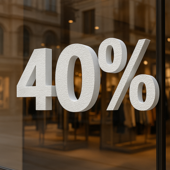 Scritta 40% in Polistirolo per Saldi -...