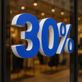 Scritta 30% in Polistirolo per Saldi e Offerte