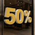 Scritta 50% in Polistirolo per Saldi e Offerte