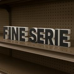 Scritta FINE SERIE in Polistirolo per Promozioni