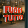 Scritta FUORI TUTTO in Polistirolo per Negozi