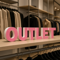 Scritta OUTLET in Polistirolo per Vetrine e Promozioni