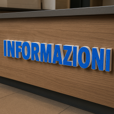 Scritta INFORMAZIONI in Polistirolo per Vetrine