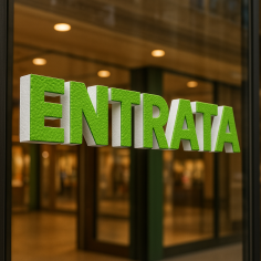 Scritta ENTRATA in Polistirolo per Vetrine e Promozioni