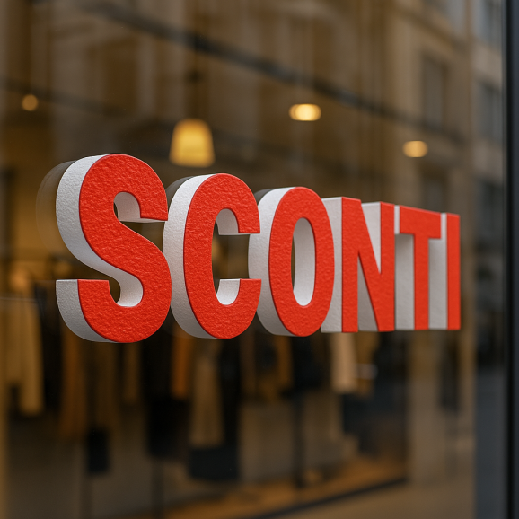 Scritta SCONTI in Polistirolo per Negozi e Vetrine