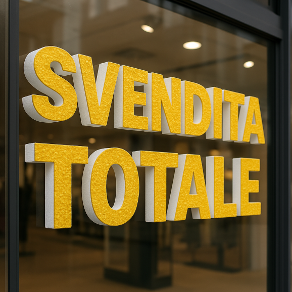 Scritta SVENDITA TOTALE in Polistirolo per Negozi