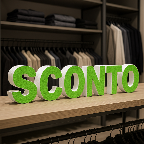 Scritta SCONTO in Polistirolo per Promozioni