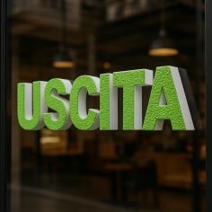 Scritta USCITA in Polistirolo per Negozi e Vetrine