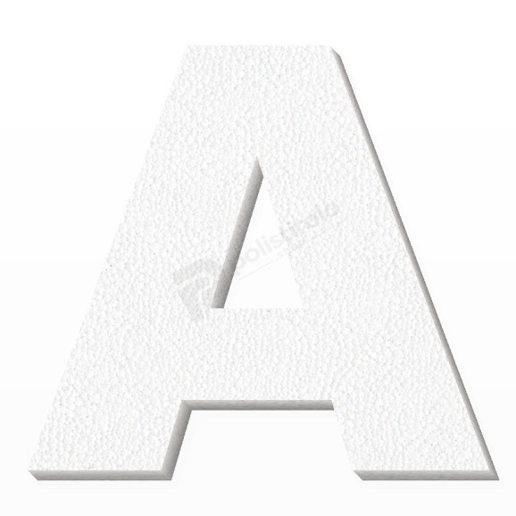 Lettera A in polistirolo - Arial - Bianco