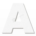 Lettera A in polistirolo - Arial - Bianco