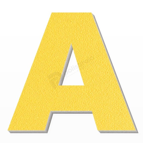 Lettera A in polistirolo - Arial - Giallo