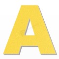 Lettera A in polistirolo - Arial - Giallo