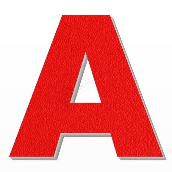 Lettera A in polistirolo - Arial - Rosso