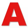 Lettera A in polistirolo - Arial - Rosso