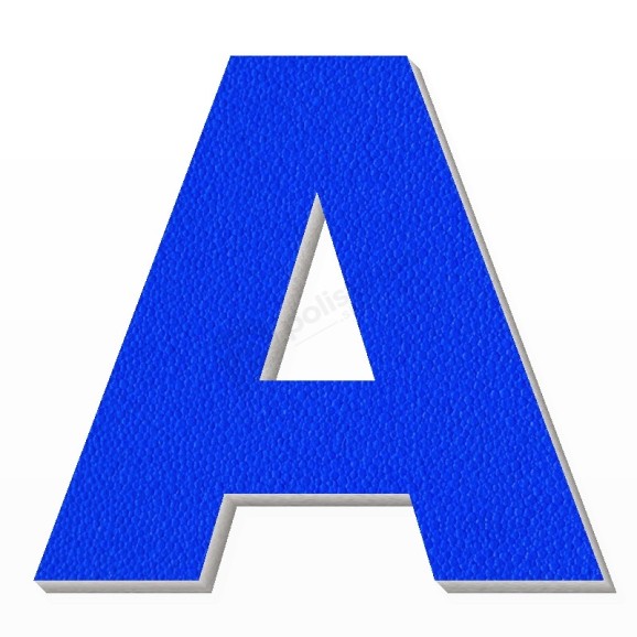 Lettera A in polistirolo - Arial - Blu