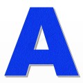 Lettera A in polistirolo - Arial - Blu