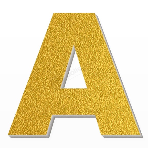 Lettera A in polistirolo - Arial - Oro