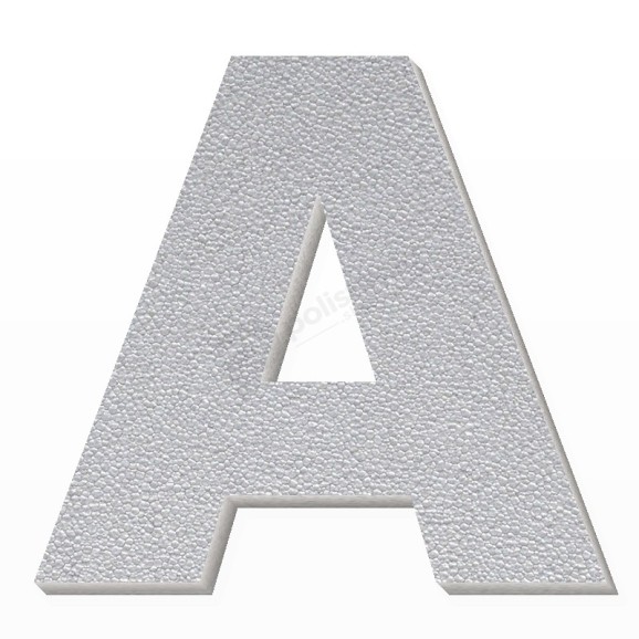 Lettera A in polistirolo - Arial - Argento