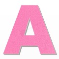 Lettera A in polistirolo - Arial - Rosa