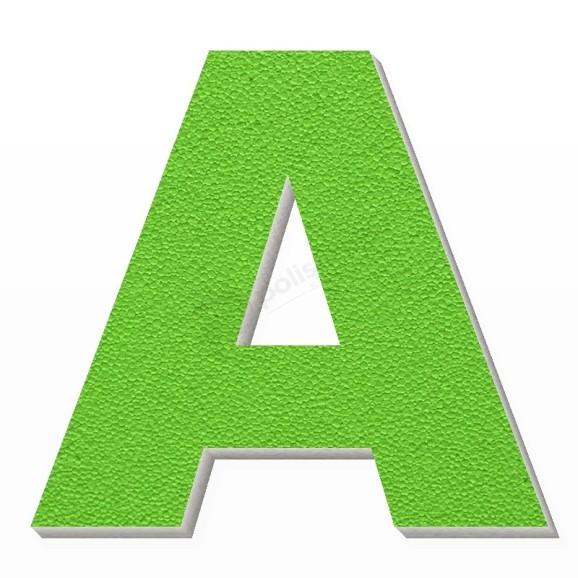 Lettera A in polistirolo - Arial - Verde