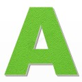 Lettera A in polistirolo - Arial - Verde