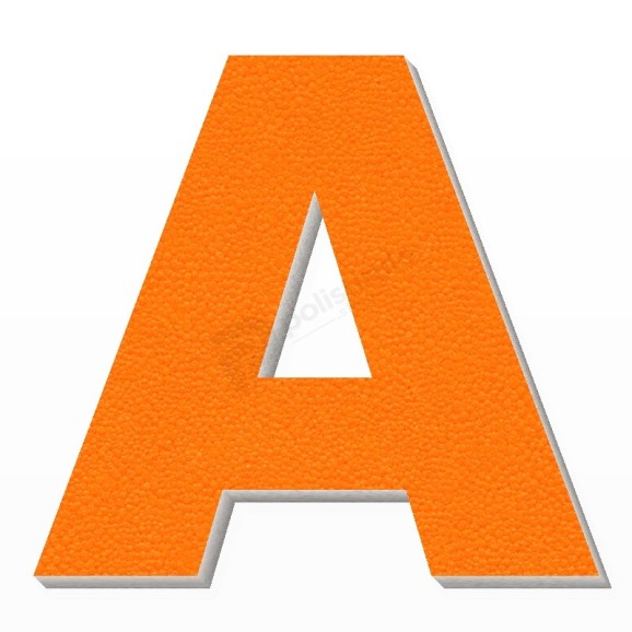 Lettera A in polistirolo - Arial - Arancione