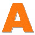 Lettera A in polistirolo - Arial - Arancione