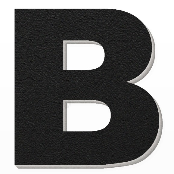 Lettera B in polistirolo - Arial - Nero