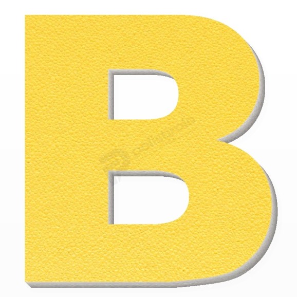 Lettera B in polistirolo - Arial - Giallo