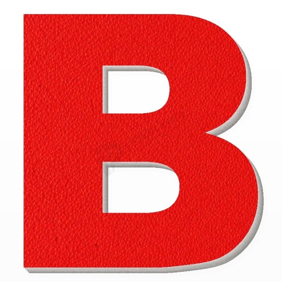 Lettera B in polistirolo - Arial - Rosso