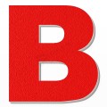 Lettera B in polistirolo - Arial - Rosso