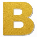 Lettera B in polistirolo - Arial - Oro