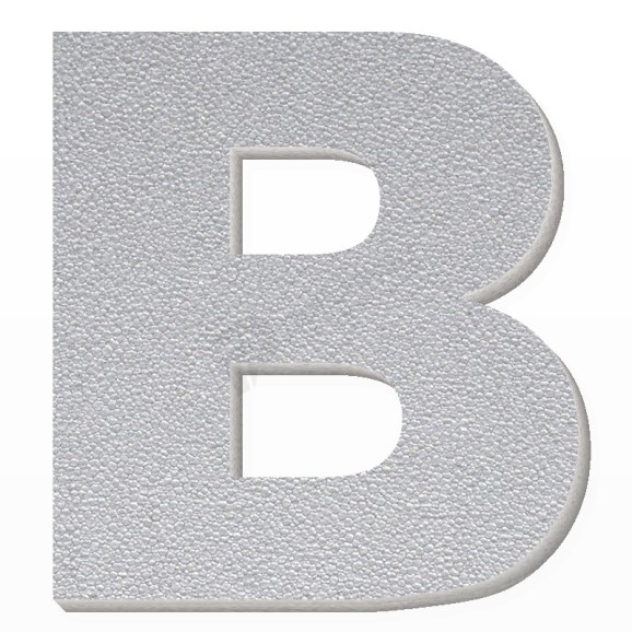 Lettera B in polistirolo - Arial - Argento