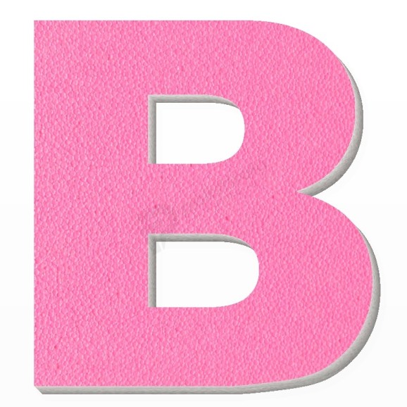 Lettera B in polistirolo - Arial - Rosa