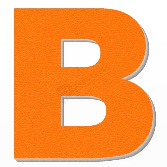 Lettera B in polistirolo - Arial - Arancione