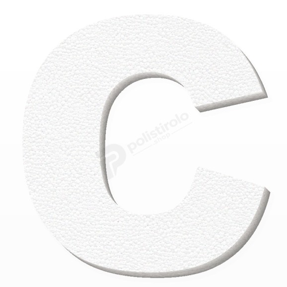 Lettera C in polistirolo - Arial - Bianco