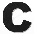 Lettera C in polistirolo - Arial - Nero
