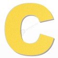 Lettera C in polistirolo - Arial - Giallo