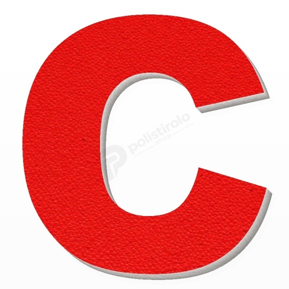 Lettera C in polistirolo - Arial - Rosso