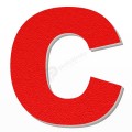 Lettera C in polistirolo - Arial - Rosso