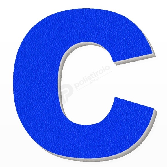 Lettera C in polistirolo - Arial - Blu