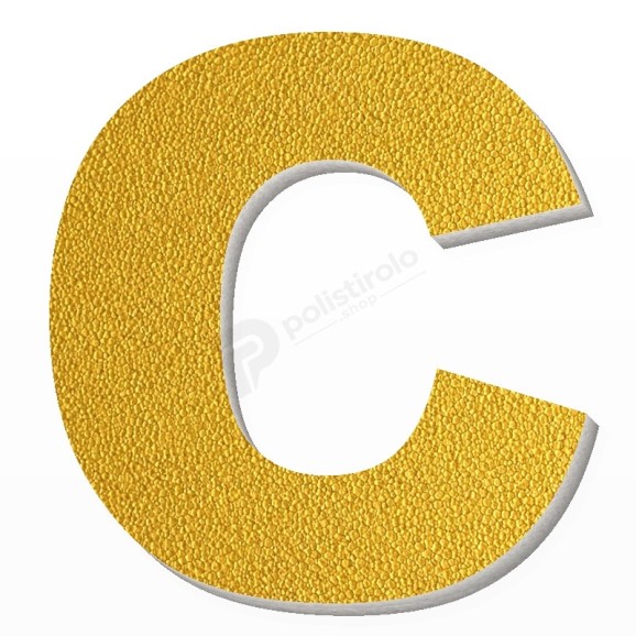 Lettera C in polistirolo - Arial - Oro