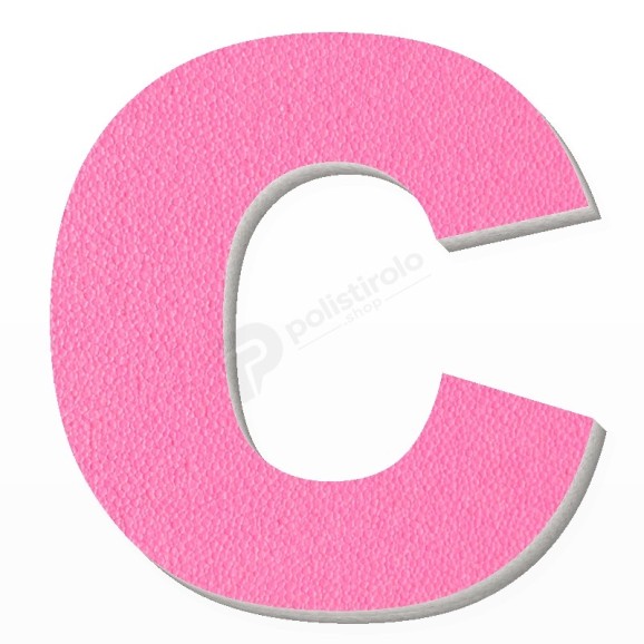 Lettera C in polistirolo - Arial - Rosa