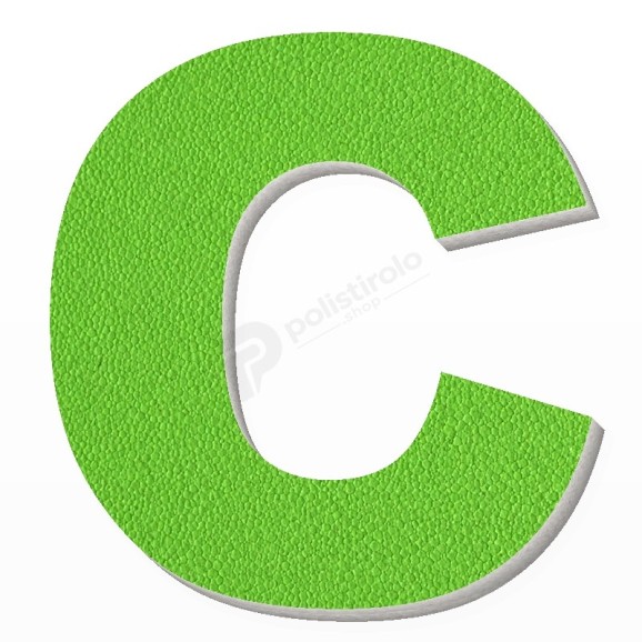 Lettera C in polistirolo - Arial - Verde