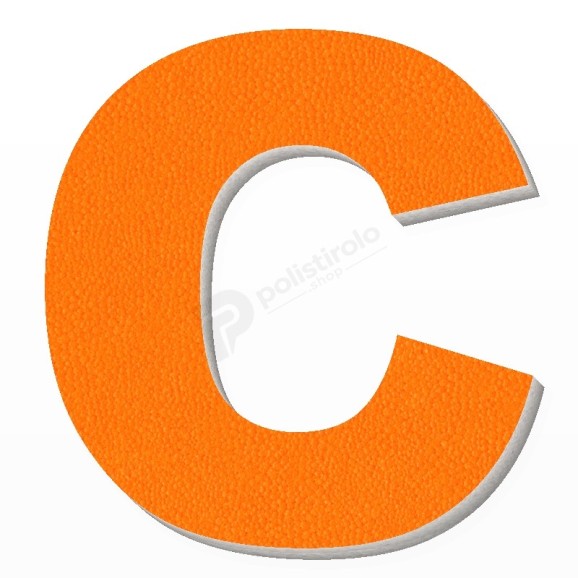 Lettera C in polistirolo - Arial - Arancione