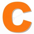 Lettera C in polistirolo - Arial - Arancione